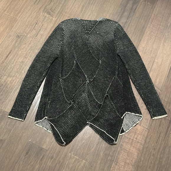 ❤️BKE❤️Flyaway Open Weave Cardigan Sweater - Black, Gray - Picture 4 of 7